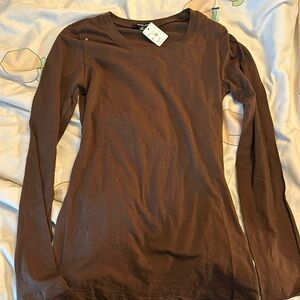 brown long sleeve top